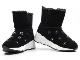 04-HW872-1 BLACK Дутики женские зимние (искусственные материалы) - Фабричный китай фото 10