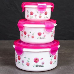 Салатник круглый 3 штуки с крышками / 124 /уп 84/ 190, 460, 850 мл - Галеонтрейд фото 3