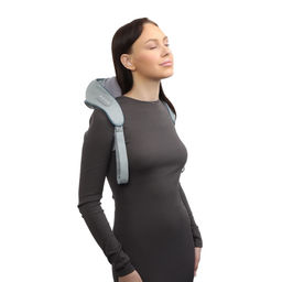 Массажёр для спины и шеи LEM-29, наплечный, ИК подогрев, серый