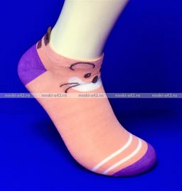 Цена за 10 пар. Носки женские Мордочки 37-41 (фактически 36-40) - Weiwei фото 2