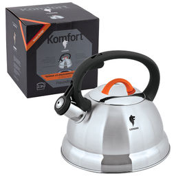 Чайник со свистком 2,3 л нерж сталь Freundich-3001QS капс.дно, тм Leonord, арт 002803