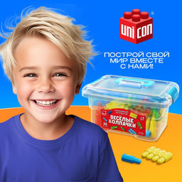 Конструктор «Весёлые колпачки», 56 деталей