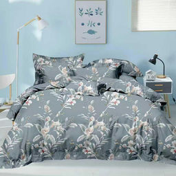 Постельное белье, комплект Дуэт (семейный) "Тропики "Букет", 5 предметов: 2 пододеяльника 145х215см, евро-простыня 220х240см, 2 наволочки 70х70см, микрофибра 80г/м2, упаковка "классическая" ПВХ 34,5х41см, "Домашняя мода" (Россия)