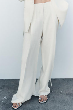 ZW COLLECTION DARTED LINEN BLEND TROUSERS - Zara фото 2