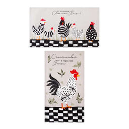 Набор кухонных полотенец Доляна С праздником Светлой Пасхи, 35х60см-2 шт, 100% хлопок, вафля 160 г/  фото 2