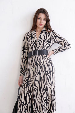 Платье-рубашка с английским воротником принт - Martichelli фото 360