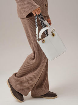 Сумка кожаная кросс-боди Deboro 30347 белый