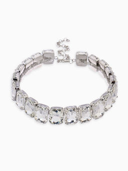 Чокер-колье Сияние соло, цвет белый в серебре, 36 см