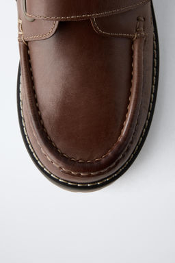 LEATHER BOAT SHOES - Zara фото 6