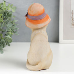 Фигурка полистоун «Кошечка в дамской шляпке», 16.5×7.5×10 см