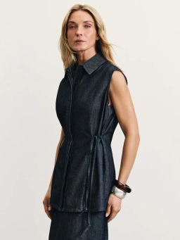 Джинсовая рубашка без рукавов / Zarina