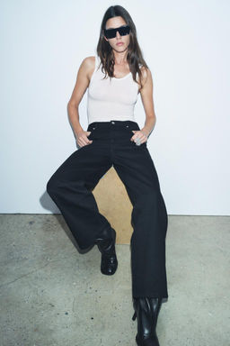 ZW COLLECTION LOOSE FIT MID-RISE JEANS - Zara фото 6