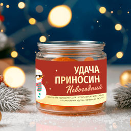 Мармеладное драже "Удача приносин Новогодний", 70г., со вкусом банана