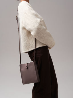 Кожаная сумка кросс-боди Leya DBR 30919 розово-серый  фото 5