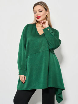 Блузка 0123-8а тёмно-зелёный - Aquarell фото 16