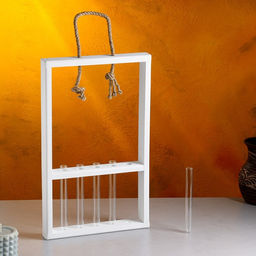 Подарочный ящик «Рамка», 26×4×40 см, деревянный, 5 колб, белый