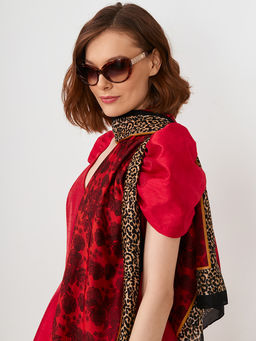 Большой, мягкий, тонкий и очень нежный двусторонний палантин с рисунком. - Tantino фото 6