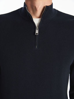 Dik Yaka Uzun Kollu Erkek Triko Kazak