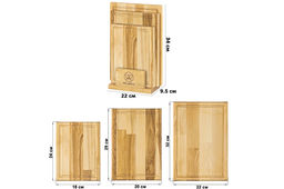 Комплект 3 досок 32*22*1,8 см, 29*20*1,8 см, 24*18*1,8 см "Прямоугольник" на дер. подстав.