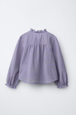 CHECK SHIRT WITH RUFFLE TRIM - Zara фото 2