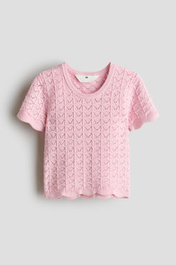 Top en punto pointelle efecto crochet