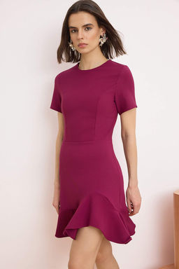 Murdum Etegi Volanl? K?sa / Mini Esnek Dokuma Elbise TWOSS26EL00303 - Trendyolmilla фото 2