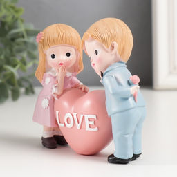 Фигурка полистоун «Малыши с сердечком», 3.5×10.5×9.5 см