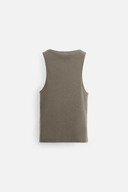 COTTON - HEMP RIBBED TANK TOP - Zara фото 8