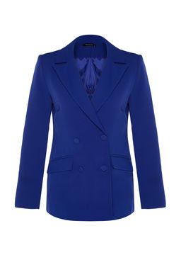 Saks Regular Astarl? Kruvaze Kapama Dokuma Blazer Ceket TWOSS21CE0137