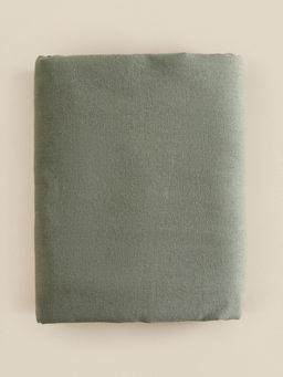 Простыня на резинке SL Home Linen collection 200*200+30 см , цв.зелёный, лён30%/хлопок70%