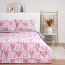Постельное бельё LoveLife дуэт Hearts 143х215см-2шт, 225х240см, 50х70см-2шт, 100% хлопок, сатин, 125г/м