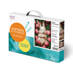 ФРЕЯ PNB/PS-375 Набор для раскрашивания по номерам 30 х 20 см Зайка в тюльпанах