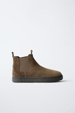 SPLIT SUEDE CHELSEA ANKLE BOOTS