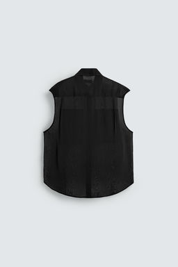 SEMI-SHEER SHIRT WITH POCKETS