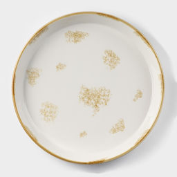 Форма для запекания Доляна Organic Gold, 1 л, d=24.5 см, фарфор, белая фото 2