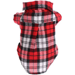 Кофта - рубашка фланелевая для мелких пород собак и кошек "BRO Style", цвет красный, р M