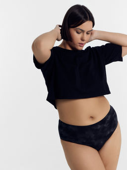 Цена за 2 штуки! Трусы женские макси черные в технике тай-дай черный тай-дай 412075