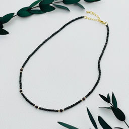 Чокер из черной Шпинели и Граната 40 см +