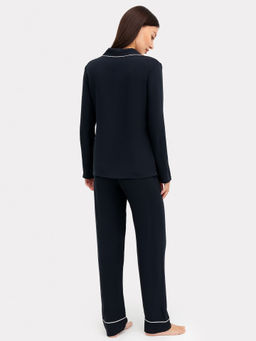 Комплект женский (жакет, брюки) темно-синий из вискозы - Mark formelle фото 2