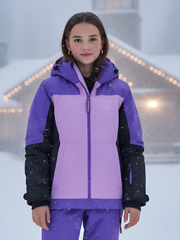 Горнолыжный костюм зимний для девочки фиолетового цвета 9434F - Valianly фото 33