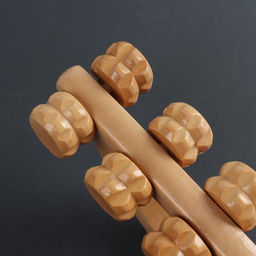 Массажёр «Гусеница», 18×5.5×8 см, 10 колёс, деревянный