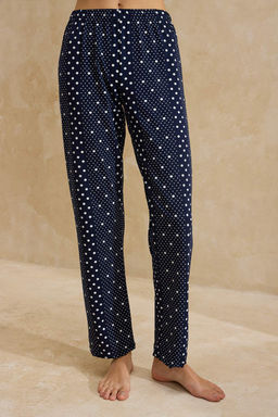 Lacivert Pamuklu Likral? Puantiyeli Orme Pijama Tak?m? THMSS26PT00022 - Trendyolmilla фото 3