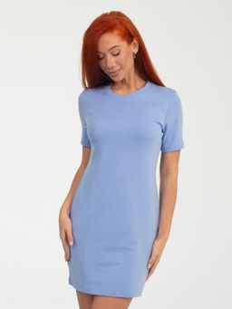 Платье женское рибана "ДОРА" ГОЛУБОЙ