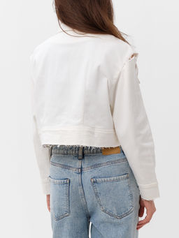 Рубашка женская укороченная с разрезами MIST: Denim, размер 42, белая