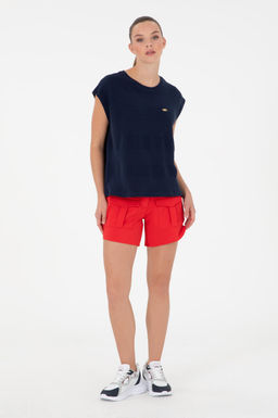 Женская темно-синяя футболка Неожиданная скидка в корзине - U.s. polo assn фото 4