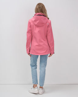 Ветровка спортивная женская с капюшоном softshell розового цвета 9566R - Mtforce фото 22