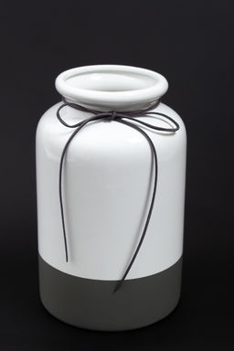 Ваза керамика (SF-2817) белый/серый