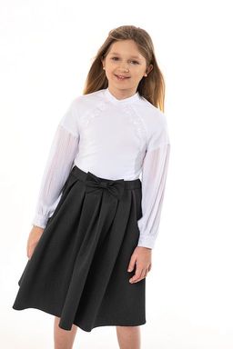 Белая школьная блуза Mooriposh, модель 06132