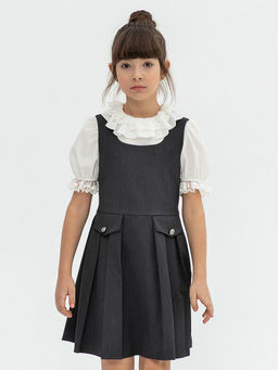 Серый школьный сарафан для девочки Mooriposh, модель 0245