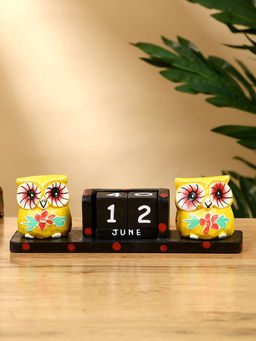 Календарь настольный Совушки, 1966 см, дерево, чёрно-жёлтый - Simaland фото 2